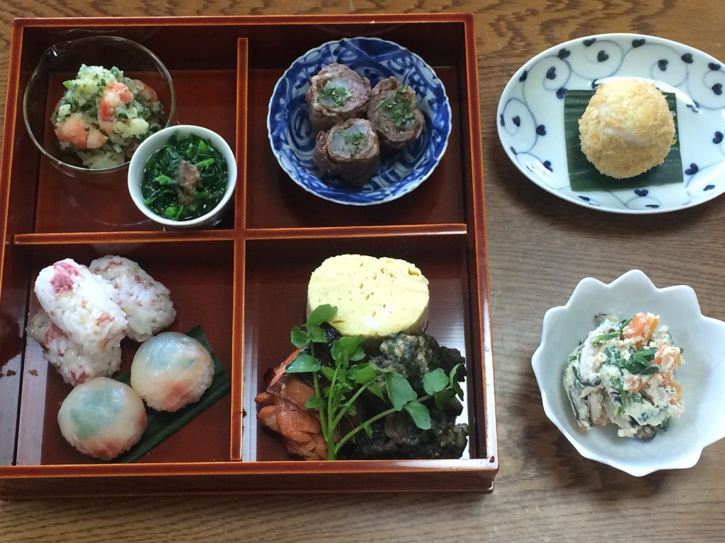 春の吉日に松花堂弁当