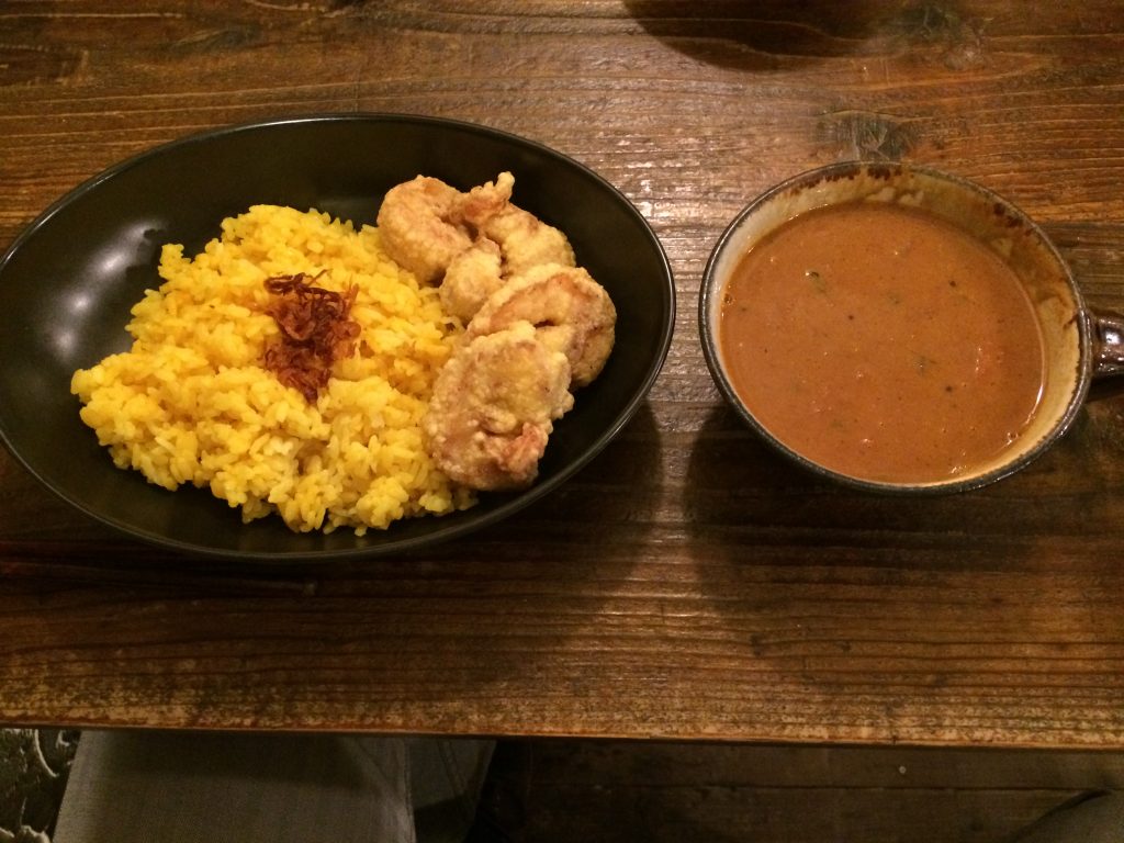 エビのフリットのカレー