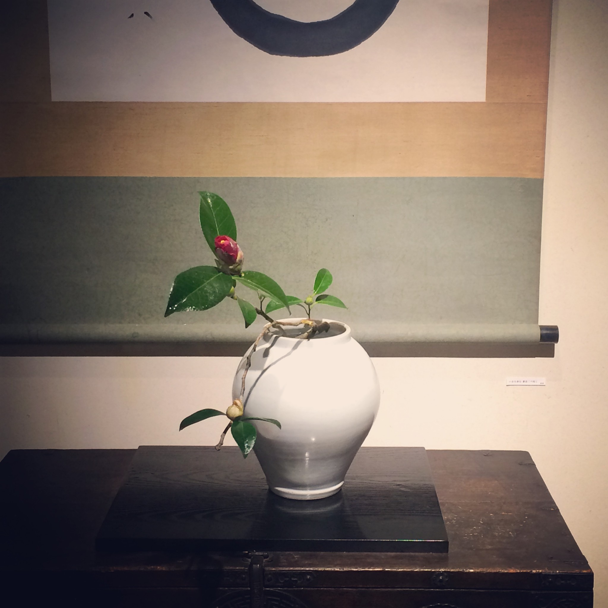 李朝の白磁にお花教室にて☆