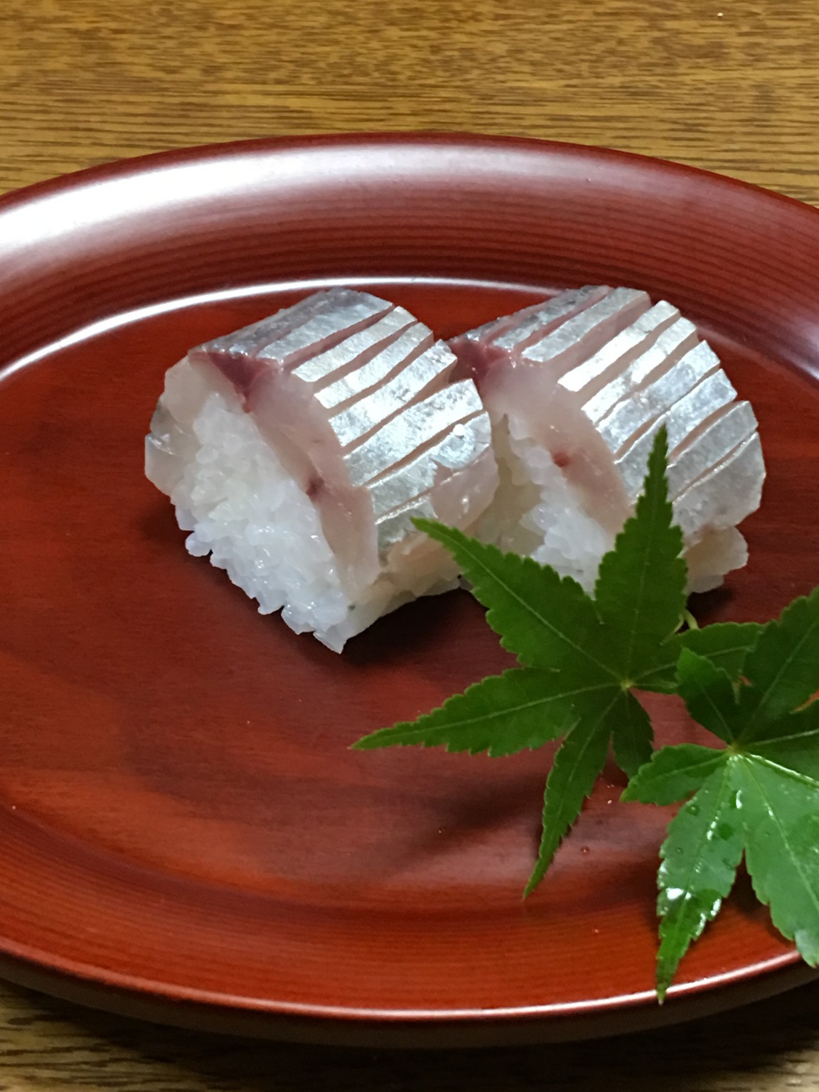 手作りの鯵の棒寿司☆