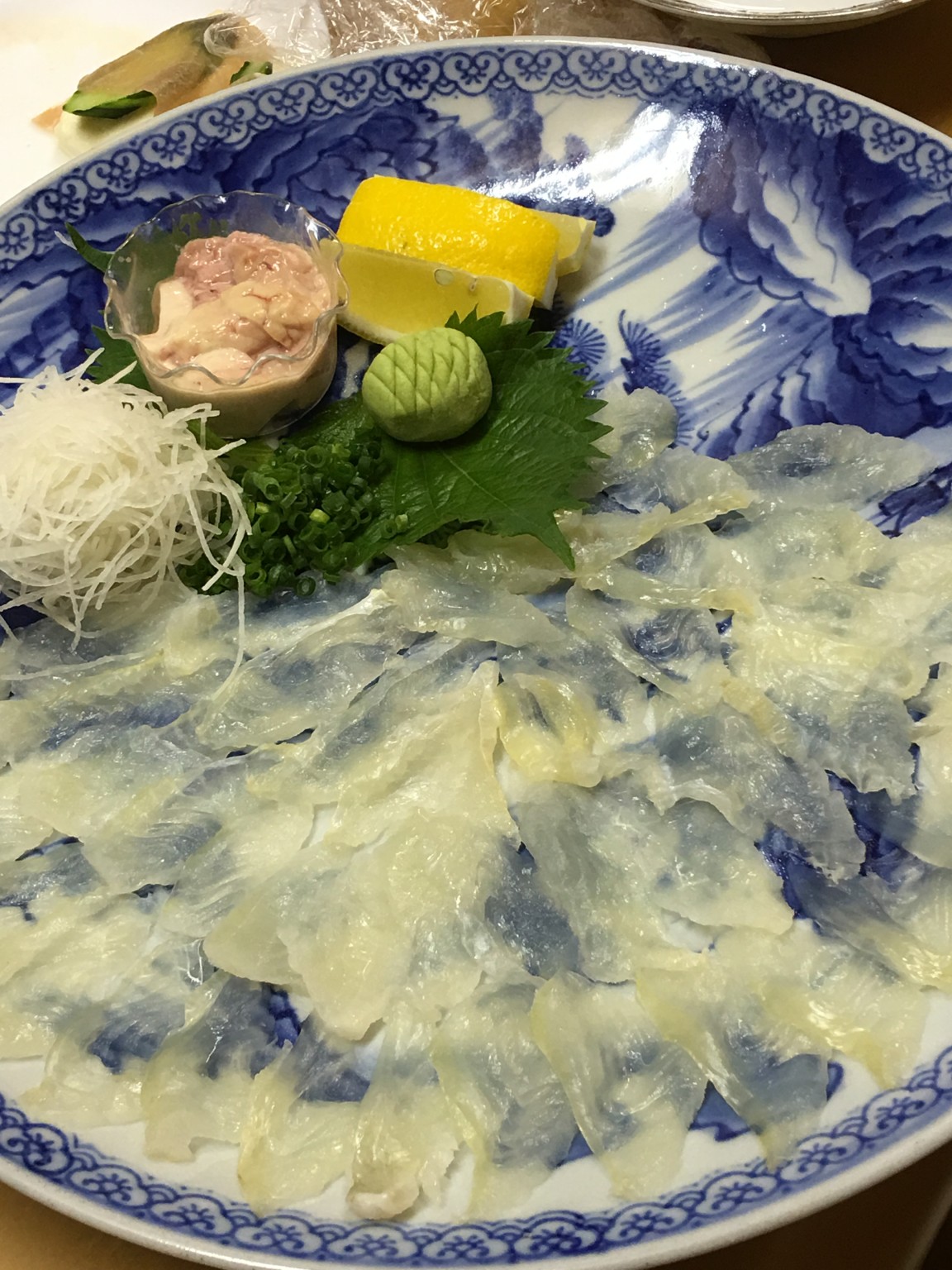 カワハギのお刺身!肝つき☆
