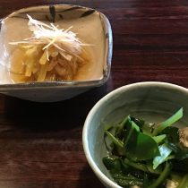 芋茎の酢の物とツルムラサキの煮浸し☆