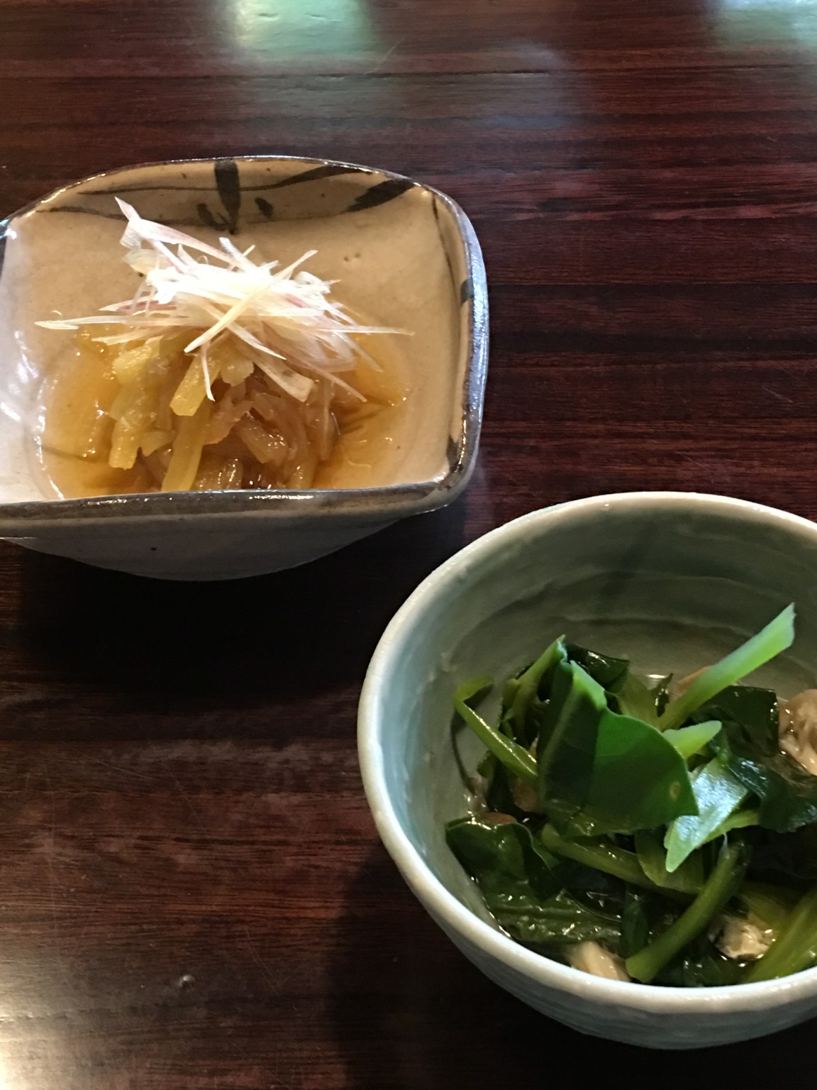 芋茎の酢の物とツルムラサキの煮浸し☆